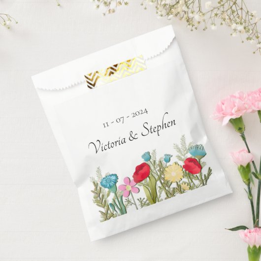 Wildflower Wedding Favor Bags Bedankzakje (Gezegeld)