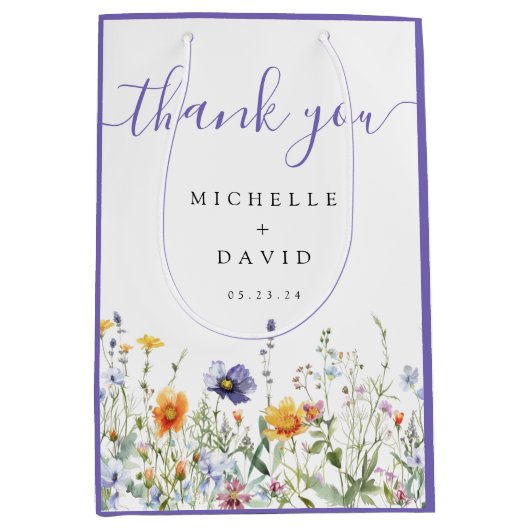 Wildflower Wedding Favor Medium Cadeauzakje (Voorkant)