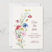 Wildflower Wedding Floral en foto Save The Date (Voorkant)