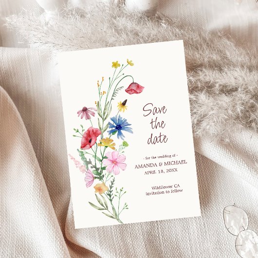 Wildflower Wedding Floral en foto Save The Date