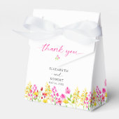 Wildflower Wedding Floral Script Elegant Spring Bedankdoosjes (Voorkant Zijde)