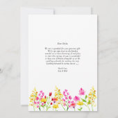 Wildflower Wedding Floral Script Elegant Spring Bedankkaart (Achterkant)
