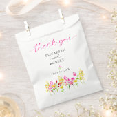 Wildflower Wedding Floral Script Elegant Spring Bedankzakje (Geknipt)