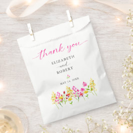 Wildflower Wedding Floral Script Elegant Spring Bedankzakje