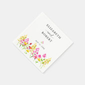 Wildflower Wedding Floral Script Elegant Spring Servet (Hoek)