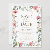  Wildflower Wedding Foto Sla de datum op Kaart (Voorkant)