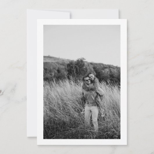  Wildflower Wedding Foto Sla de datum op Kaart (Achterkant)