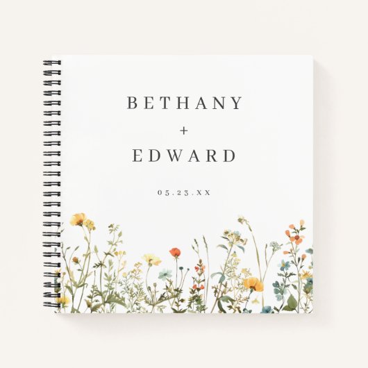 Wildflower Wedding Guest Book Notitieboek (Voorkant)