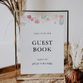 Wildflower Wedding Guest Book Sign Sjabloon Kaart