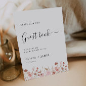 Wildflower Wedding Guest Book Sign Sjabloon Kaart