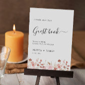 Wildflower Wedding Guest Book Sign Sjabloon Kaart