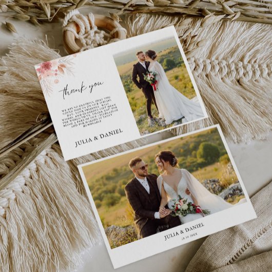 Wildflower Wedding Hartelijk dank Kaart