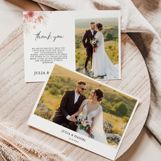 Wildflower Wedding Hartelijk dank Kaart