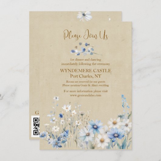 Wildflower Wedding Informatiekaartje (Voorkant / Achterkant)