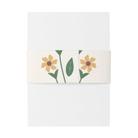 Wildflower Wedding Invitation Uitnodigingen Wikkel (Achterkant Voorbeeld)