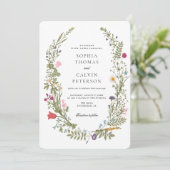 Wildflower Wedding Kaart (Staand voorkant)