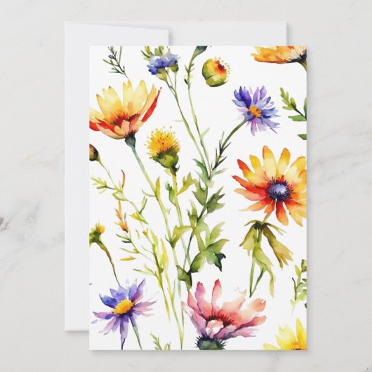 Wildflower Wedding Kaart (Achterkant)