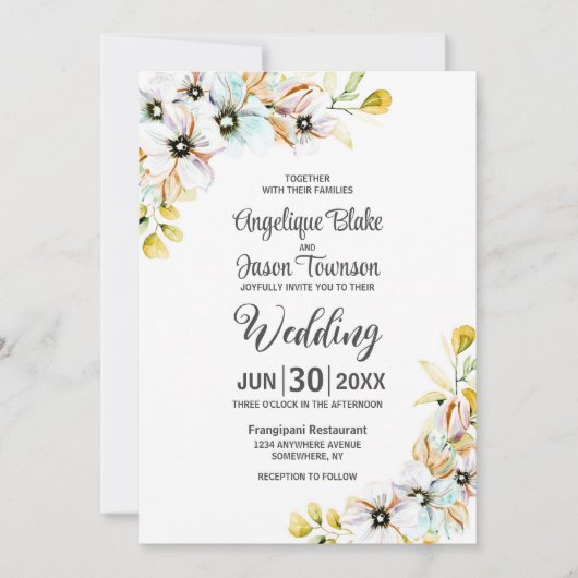 Wildflower Wedding Kaart (Voorkant)