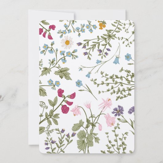 Wildflower Wedding Kaart (Achterkant)