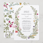 Wildflower Wedding Kaart (Voorkant / Achterkant)
