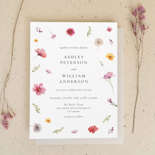 Wildflower Wedding Kaart