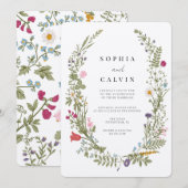 Wildflower Wedding Kaart (Voorkant / Achterkant)
