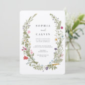 Wildflower Wedding Kaart (Staand voorkant)