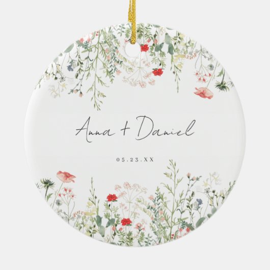 Wildflower Wedding Keramisch Ornament (Achterkant)