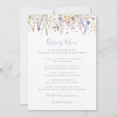 Wildflower Wedding Kissing Menu Game Kaart (Voorkant)