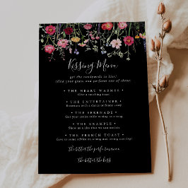 Wildflower Wedding Kissing Menu Game Kaart
