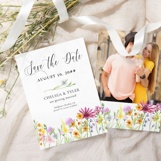 Wildflower Wedding Meadow Floral and Photo Save The Date