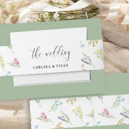 Wildflower Wedding Meadow Flower Invitation Uitnodigingen Wikkel