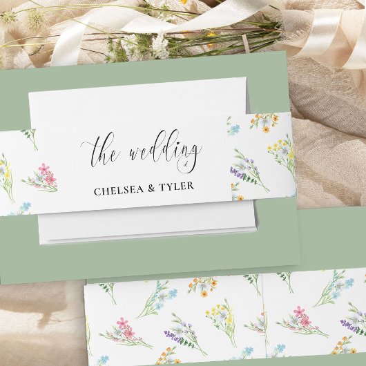 Wildflower Wedding Meadow Flower Invitation Uitnodigingen Wikkel