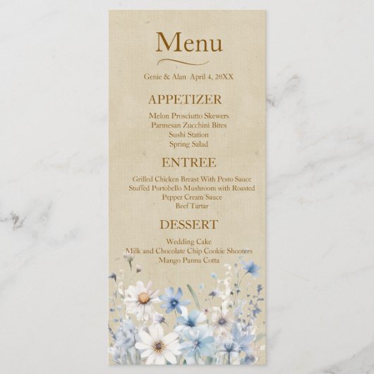 Wildflower Wedding Menu (Voorkant)