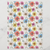  Wildflower Wedding Menu Kaart (Achterkant)