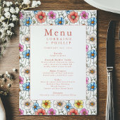  Wildflower Wedding Menu Kaart