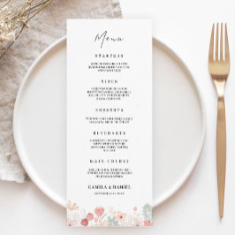 Wildflower Wedding Menu Kaarten Sjabloon
