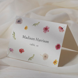 Wildflower Wedding Naam Plaats Kaart DIY