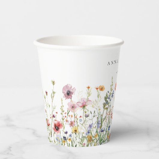 Wildflower Wedding Papieren Bekers (Voorkant)