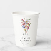 Wildflower Wedding Papieren Bekers (Achterkant)
