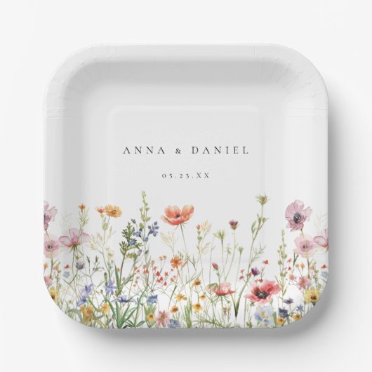 Wildflower Wedding Papieren Bordje (Voorkant)