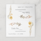 Wildflower Wedding Plaatskaartje (Buitenkant ongevouwen)