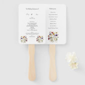Wildflower Wedding Program, op maat Handwaaier (Voorkant en achterkant)