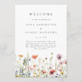 Wildflower Wedding Program Programmakaart (Voorkant)