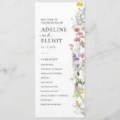 Wildflower Wedding Programma Bloemenbruiloft Programmakaart (Voorkant)