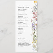 Wildflower Wedding Programma Bloemenbruiloft Programmakaart (Achterkant)