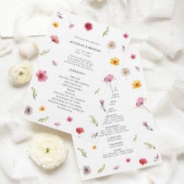 Wildflower Wedding Programmakaart