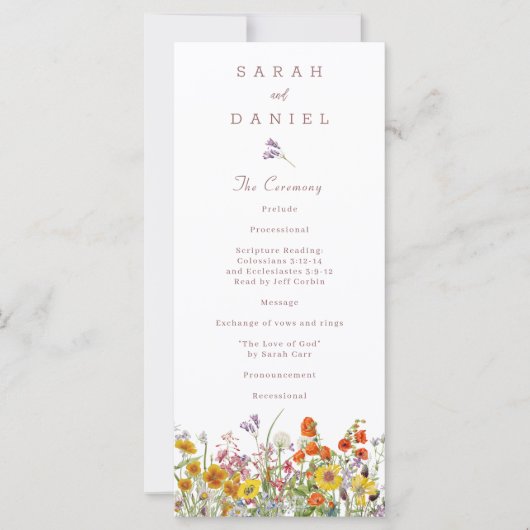 Wildflower Wedding Programme (Voorkant)