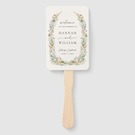 Wildflower Wedding Programme Handwaaier (Voorkant)