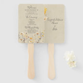 Wildflower Wedding Programme Handwaaier (Voorkant en achterkant)
